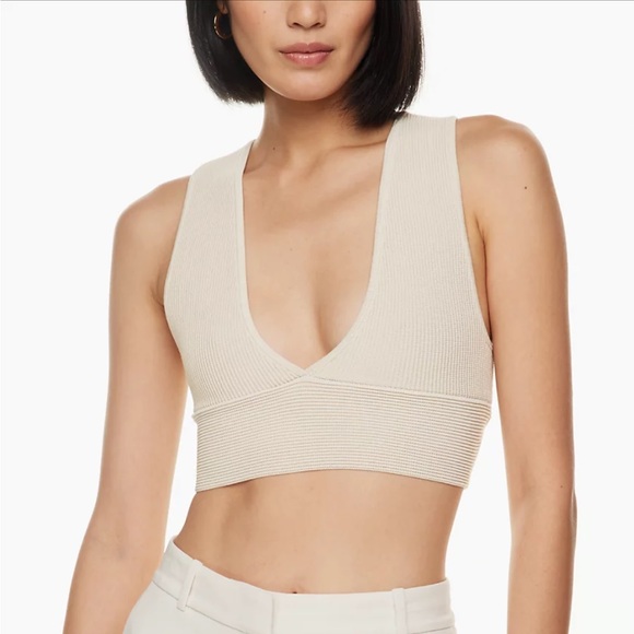 NWT Babaton Sculpt Knit Deep V Tank in Grapefruit Coral - Picture 5 of 6